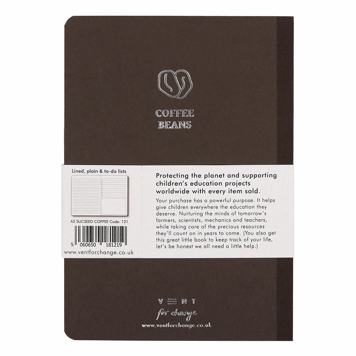 Vent For Change SUCSEED Coffee Bean A5 Notebook 5 Vent For Change SUCSEED Coffee Bean A5 Notebook - Image 3