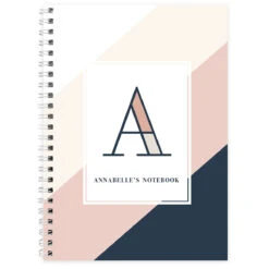 Personalised ‘Free Text’ Navy & Blush A5 Notebook -Children's Peripheral Store 223300080000 1