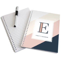 Personalised ‘Free Text’ Navy & Blush A5 Notebook -Children's Peripheral Store 223300080000 2