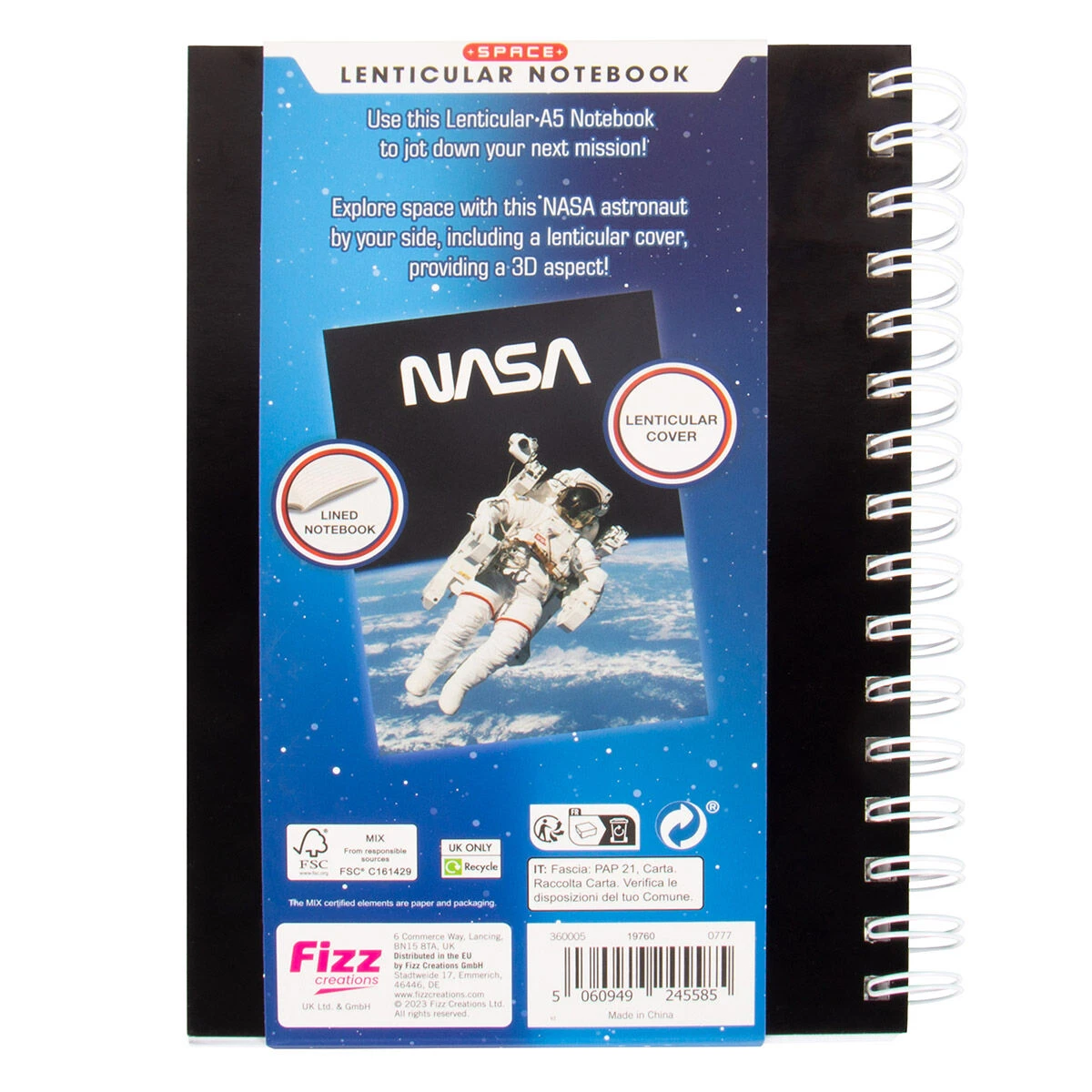 NASA Lenticular Space Astronaut A5 Notebook 6 NASA Lenticular Space Astronaut A5 Notebook - Image 4