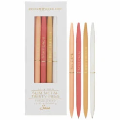 Designworks Ink Set Of 4 Sass Twisty Slim Metal Pens