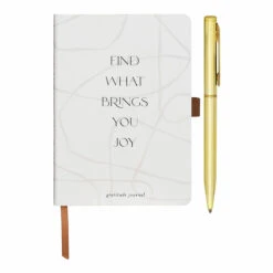 Designworks Ink Brings You Joy Small Gratitude Journal With Pen