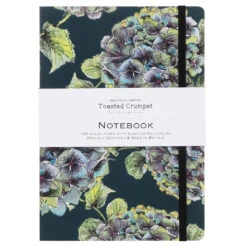 Toasted Crumpet ‘Hydrangea’ Noir A5 Lined Notebook