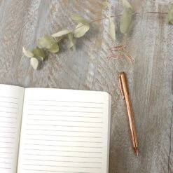 Toasted Crumpet ‘Eucalyptus’ White A5 Lined Notebook -Children's Peripheral Store no45 toasted crumpet in full bloom white a5 lined notebook 2