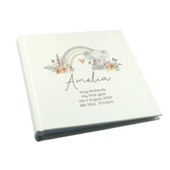 Personalised Floral Elephant Square 6x4 Photo Album -Children's Peripheral Store p1012a66 4