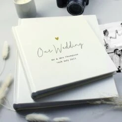 Personalised Gold Heart Couples Square Photo Album -Children's Peripheral Store p1012a74 6