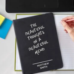 Personalised ‘Free Text’ Black Hardback A5 Notebook -Children's Peripheral Store p1014b81