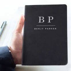 Personalised ‘Initials’ Black Hardback A5 Notebook 11 Personalised ‘Initials’ Black Hardback A5 Notebook -Children's Peripheral Store p1014b82 1
