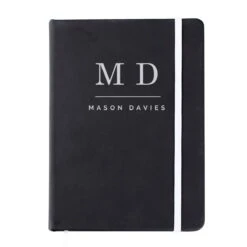 Personalised ‘Initials’ Black Hardback A5 Notebook 14 Personalised ‘Initials’ Black Hardback A5 Notebook -Children's Peripheral Store p1014b82 4