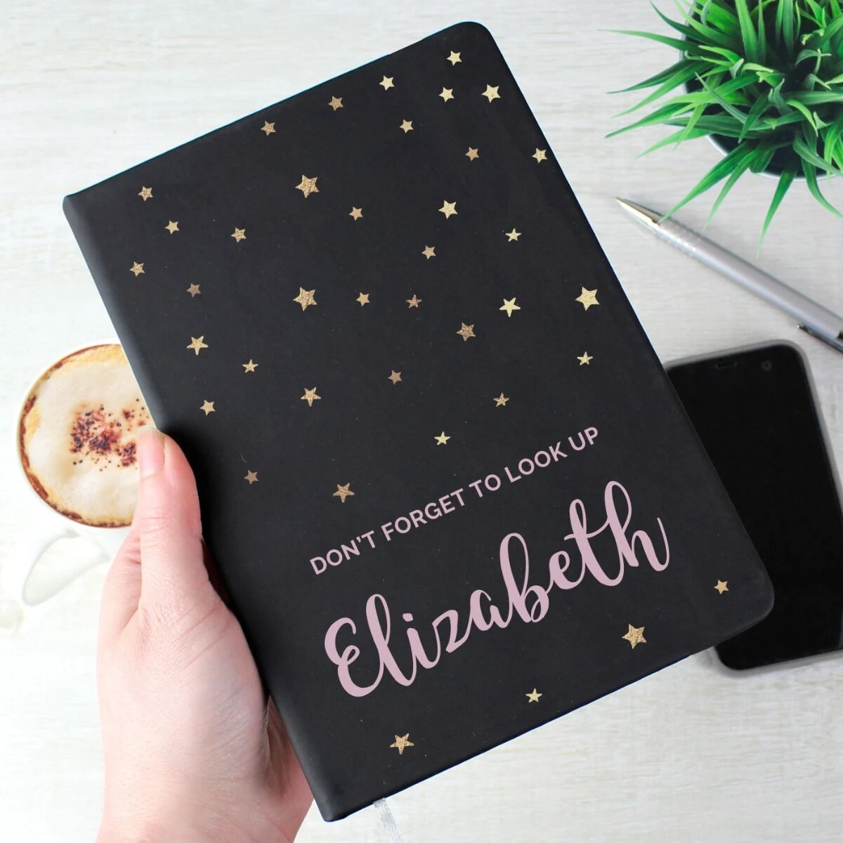 Personalised Starry Black Hardback A5 Notebook 3 Personalised Starry Black Hardback A5 Notebook
