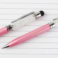 Personalised Diamante Elements Pink Pen -Children's Peripheral Store personalised memento company p010450 pink crystal pen 5