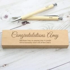 Personalised Wooden Pen And Pencil Box Set