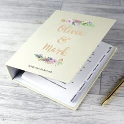 Personalised Floral Watercolour Wedding Planner 13 Personalised Floral Watercolour Wedding Planner -Children's Peripheral Store personalised memento company p0712a33 floral watercolour wedding planner 1