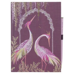 Sara Miller Haveli Garden Plum Dancing Cranes Notebook & Pen