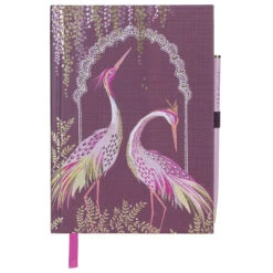 Sara Miller Haveli Garden Plum Dancing Cranes Notebook & Pen -Children's Peripheral Store portico sam2160 sara miller haveli garden plum dancing cranes notebook pen 3