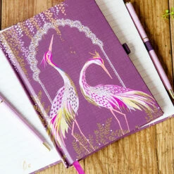 Sara Miller Haveli Garden Plum Dancing Cranes Notebook & Pen -Children's Peripheral Store portico sam2160 sara miller haveli garden plum notebook pen lifestyle 3