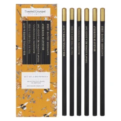 Toasted Crumpet ‘Bee & Honeysuckle’ Set Of 6 Pencils