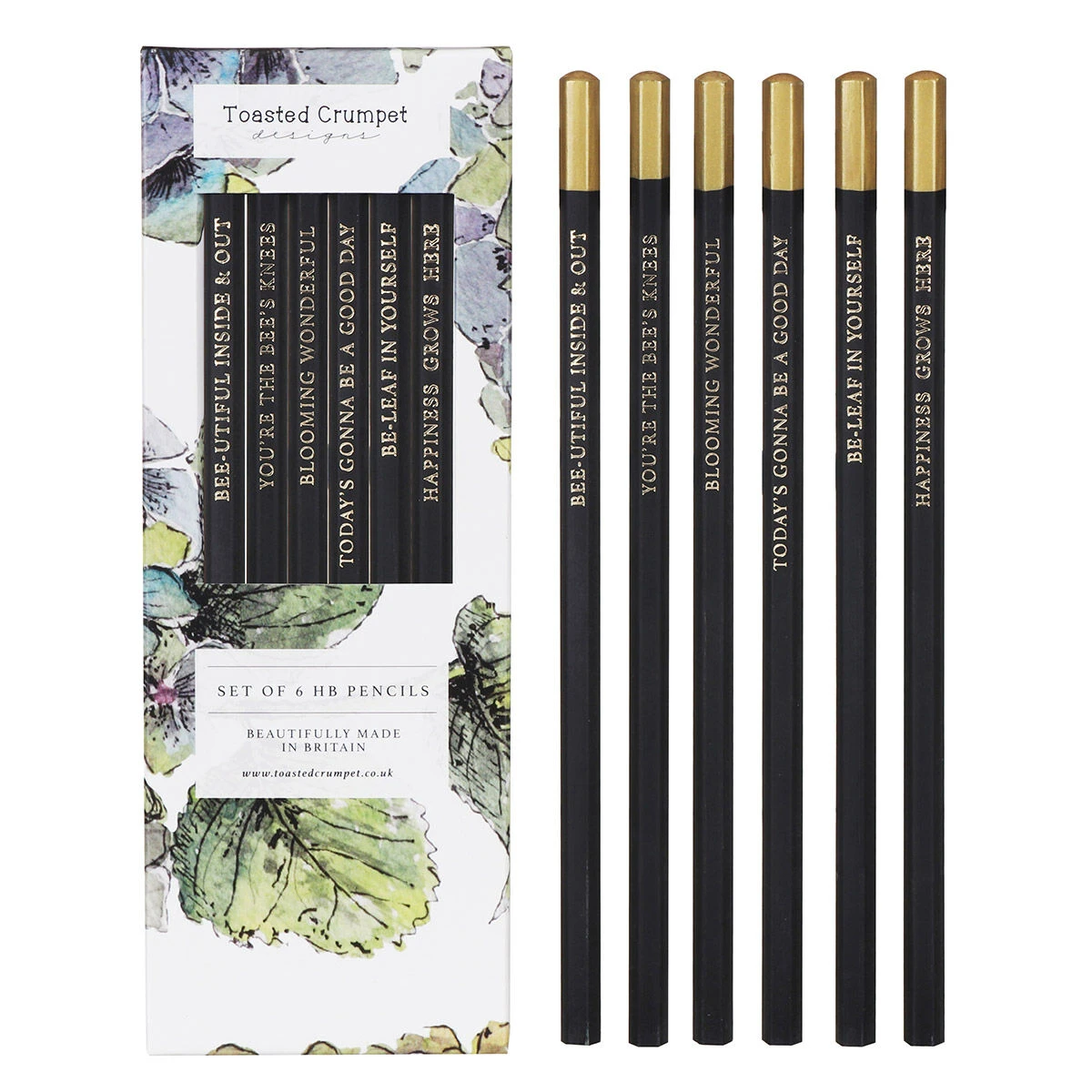 Toasted Crumpet ‘Hydrangea’ Set Of 6 Pencils 3 Toasted Crumpet ‘Hydrangea’ Set Of 6 Pencils