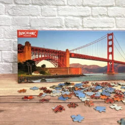 Robert Frederick Golden Gate Bridge 1000 Piece Panoramic Jigsaw Puzzle -Children's Peripheral Store robert frederick rfs13879 golden gate bridge 1000 piece panoramic jigsaw puzzle lifestyle 2