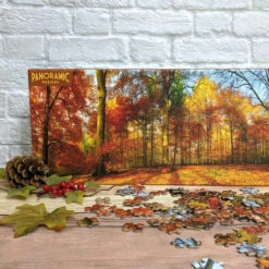 Robert Frederick Autumn Trees 1000 Piece Panoramic Jigsaw Puzzle -Children's Peripheral Store robert frederick rfs13886 autumn trees 1000 piece panoramic jigsaw puzzle lifestyle 1