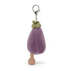 Jellycat Vivacious Aubergine Bag Charm -Children's Peripheral Store vv4abc jellycat vivacious vegetable aubergine bag charm 2