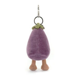 Jellycat Vivacious Aubergine Bag Charm -Children's Peripheral Store vv4abc jellycat vivacious vegetable aubergine bag charm 3