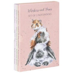 Wrendale âWhiskers And Pawsâ Set Of Three A6 Notebooks